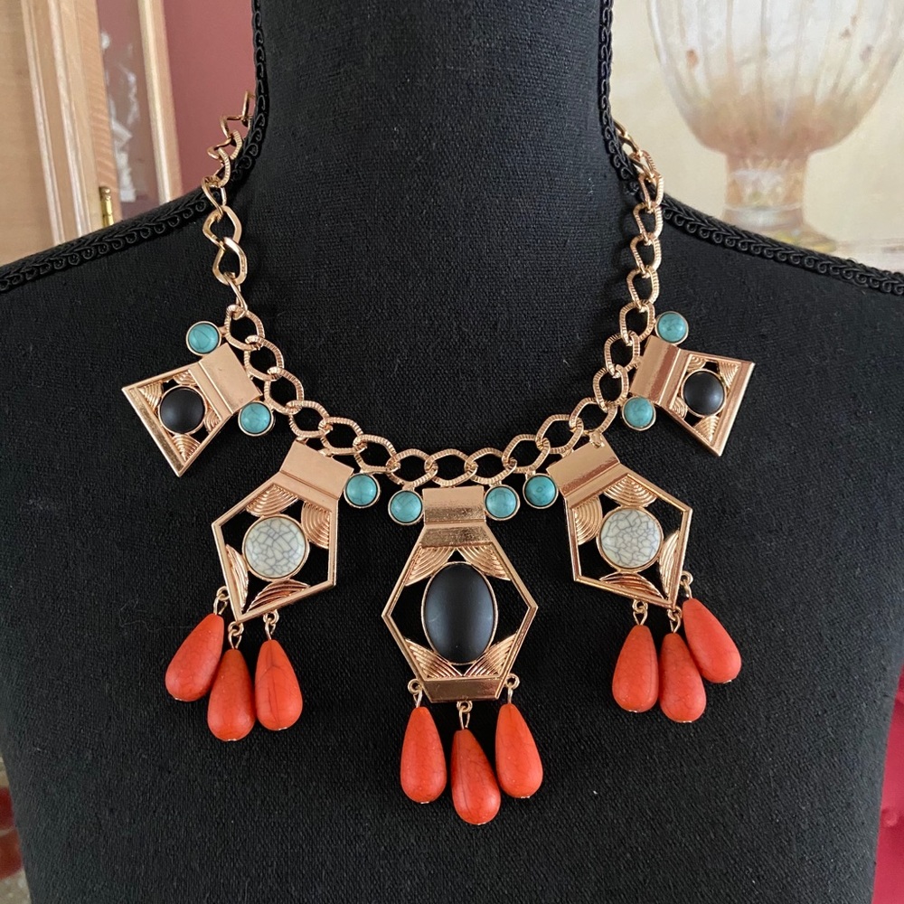 Gold Multi-colored Necklace